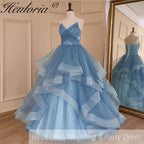 HEULORIA elegant  A line wedding dress shinny tulle bride dress Robe De Mariee Wedding Bride Dress AL-799