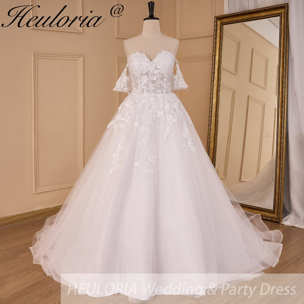 Elegant A line Wedding Dress off shoulder lace bride dress robe de mariee Bridal Gown AL-901 Main image