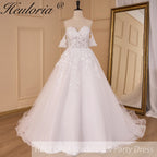 Elegant A line Wedding Dress off shoulder lace bride dress robe de mariee Bridal Gown AL-901