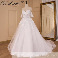 Elegant A line Wedding Dress off shoulder lace bride dress robe de mariee Bridal Gown AL-901