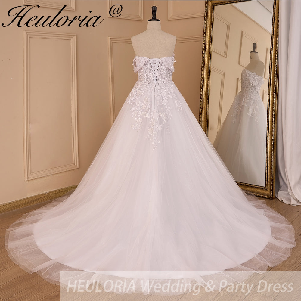 Princess Wedding Dress off shoulder lace bride dress plus size robe de mariee Lace beading Wedding Bridal Gown BA-99