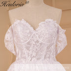 HEULORIA Floral Lace Princess Ball Gown Wedding Dress with Corset Back BA-1148