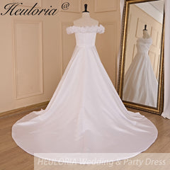 HEULORIA elegant off shoulder wedding dress lace Princess bridal dress Robe De Mariee Wedding Bride Dress AL-706