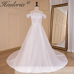 HEULORIA elegant off shoulder wedding dress lace Princess bridal dress Robe De Mariee Wedding Bride Dress AL-706