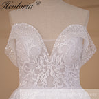 HEULORIA  Ball-Gown/Princess Off the Shoulder Court Train Tulle Lace Wedding Dress BA-716