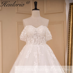 elegant A line wedding dress off shoulder lace beading bride dress Robe De Mariee Wedding Bride Dress long train AL-782