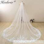 Cathedral Wedding Veil Lace bridal veil with Metal Comb Length 300cm width 300cm for Bride VL-122