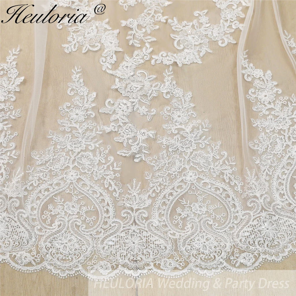 Cathedral Wedding Veil Lace bridal veil with Metal Comb Length 300cm width 300cm for Bride VL-110