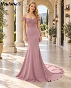 heuloria-Off-the-Shoulder Lace Mermaid Evening Dress with Illusion Train-ed-85