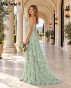 heuloria-Dusty Sage Floral Chiffon Bridesmaid Dress with Cascading Ruffles-ed-611