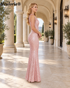 heuloria-Pink Halter Sequin Evening Dress with Draped Beaded Shoulder Details-ed-52