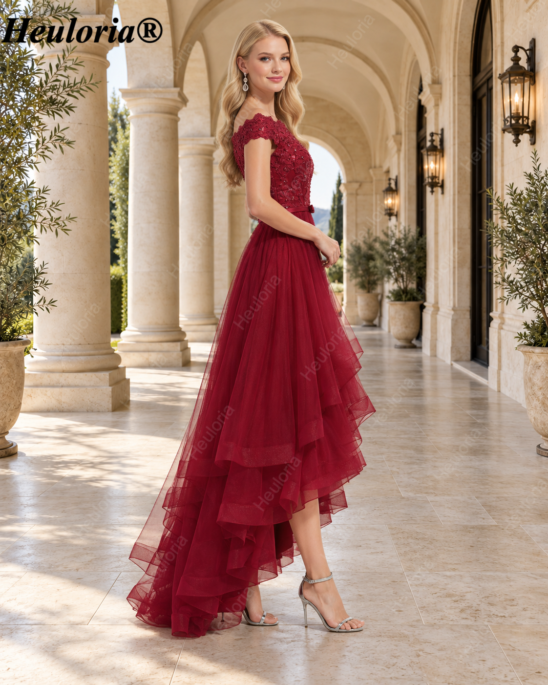 heuloria-Burgundy Off-the-Shoulder Lace High-Low Tulle Evening Dress-ed-171