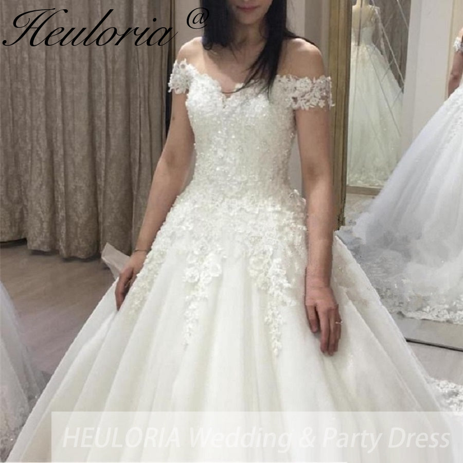 Elegant princess Wedding Dress off shoulder lace applique bride dress robe de mariee Wedding Bridal Gown BA-23 Secondary image