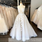 Elegant Boho A line Wedding Dress strapless lace applique bride dress robe de mariee A line Wedding Bridal Gown AL-679