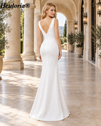 heuloria-V-Neck Satin Mermaid Evening Dress with Cascading Ruffle and Slit-ed-10