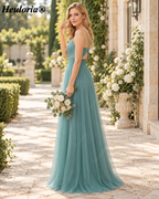 HEULORIA Eucalyptus Sweetheart Tulle A-Line Bridesmaid Dress with Cutout Back – ED-247
