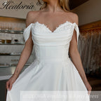 Elegant Boho A line Wedding Dress lace applique chiffon bride dress robe de mariee A line Wedding Bridal Gown AL-989