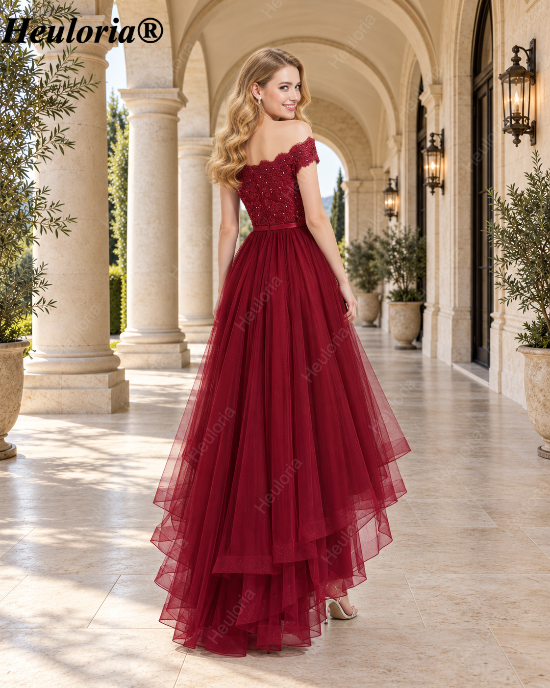 heuloria-Burgundy Off-the-Shoulder Lace High-Low Tulle Evening Dress-ed-171
