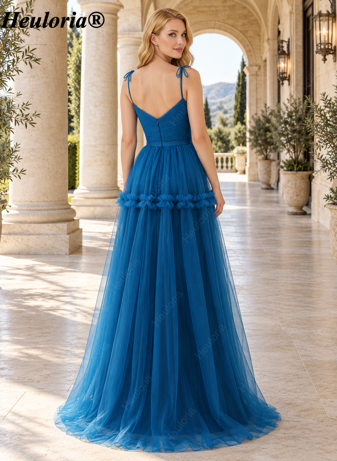 heuloria-Blue Bow Shoulder Tulle Bridesmaid Dress with Floral Detail-ed-537