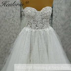 elegant A line wedding dress off shoulder lace beading bride dress Robe De Mariee Wedding Bride Dress long train AL-1008