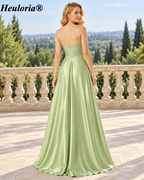 HEULORIA Cowl Neck Satin A-Line Bridesmaid Dress with Embellished Trim ED-361