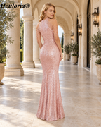 heuloria-Pink Halter Sequin Evening Dress with Draped Beaded Shoulder Details-ed-52