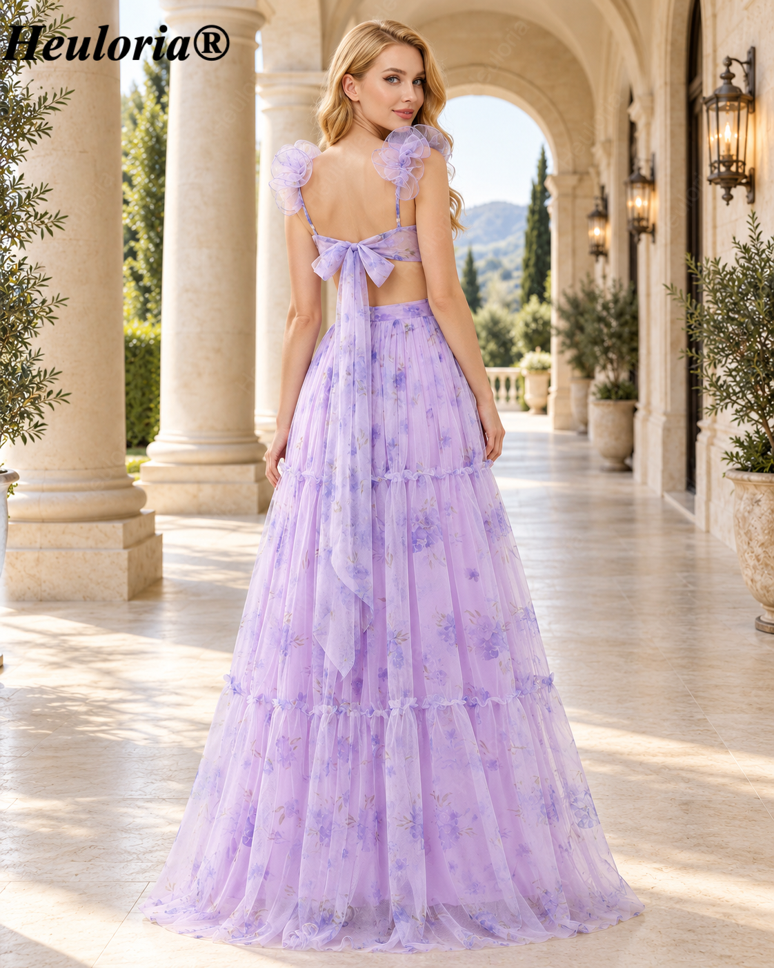 heuloria-Lavender Floral Tiered Gown with Flower Straps and Bow Back-ed-563