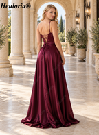 HEULORIA Sweetheart Satin Corset A-Line Prom Dress with Slit ED-32