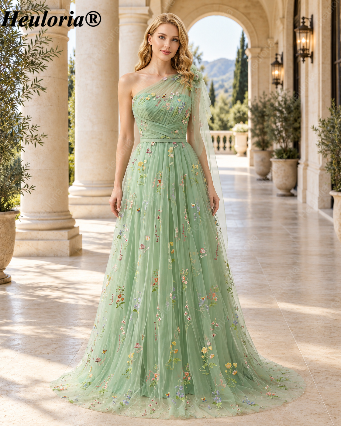 heuloria-One-Shoulder Floral Embroidered Tulle A-Line Evening Dress-ed-584 Main image