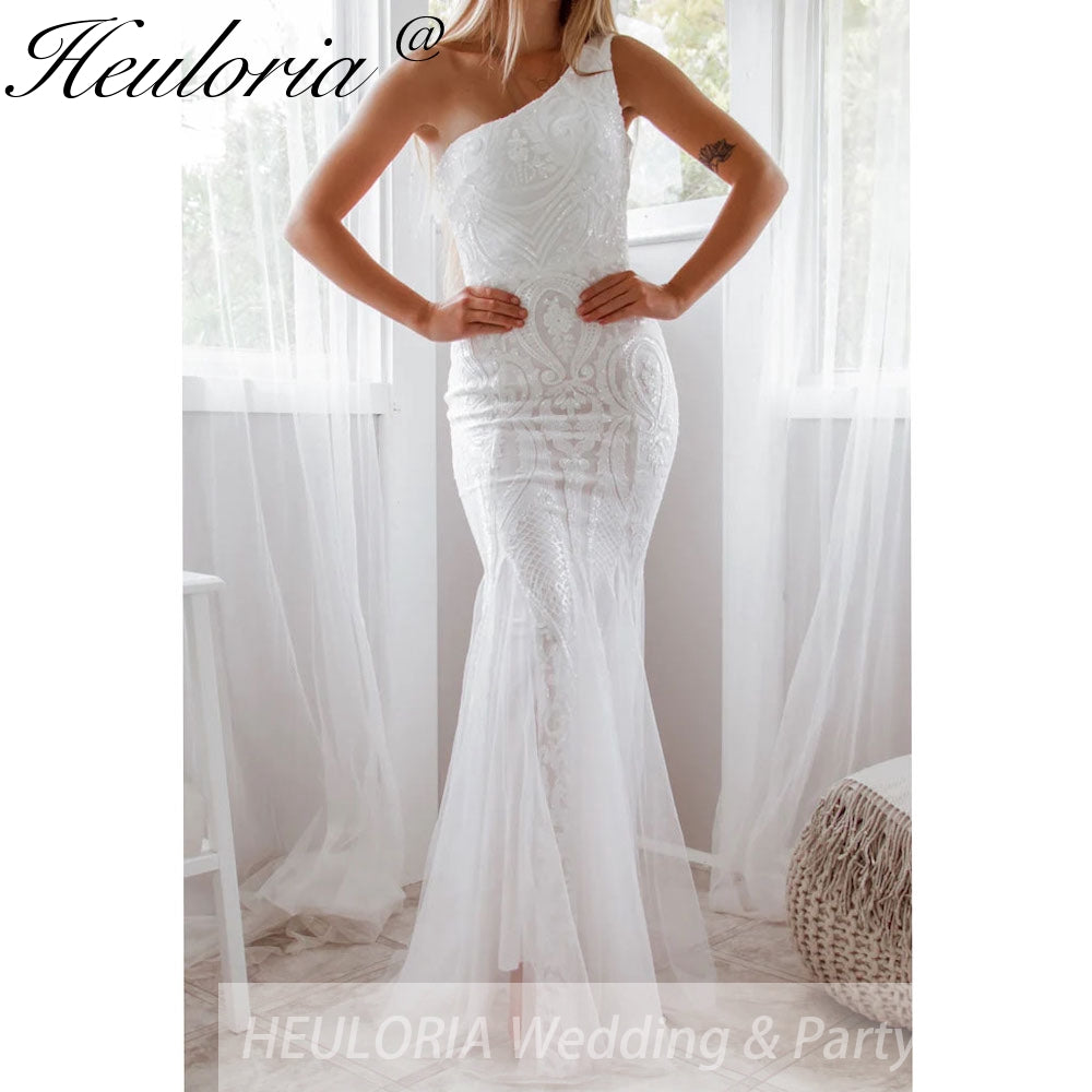 New Sexy Gold mermaid evening dresses one shoulder dresses for women party vestidos de fiesta robe de soiree de mariage