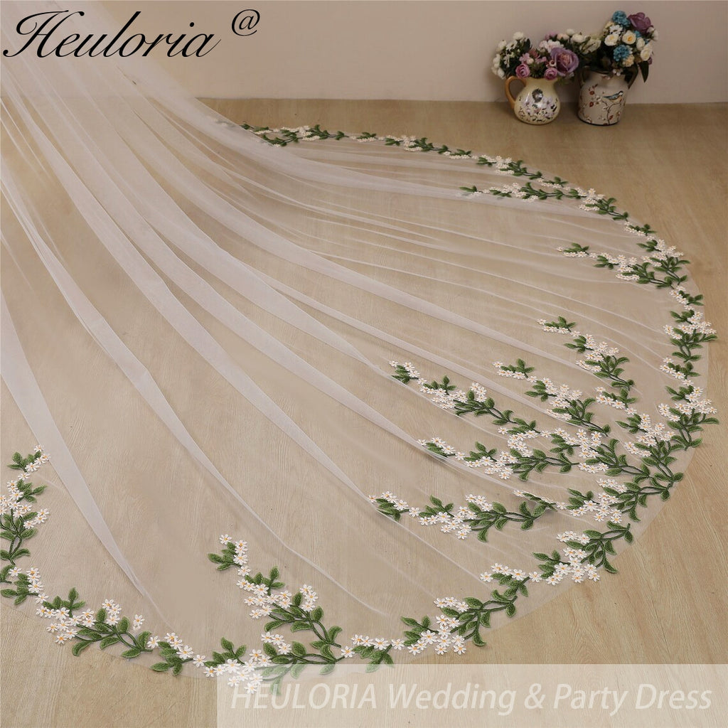 Cathedral Wedding Veil Lace bridal veil with Metal Comb Length 300cm width 300cm for Bride VL-104