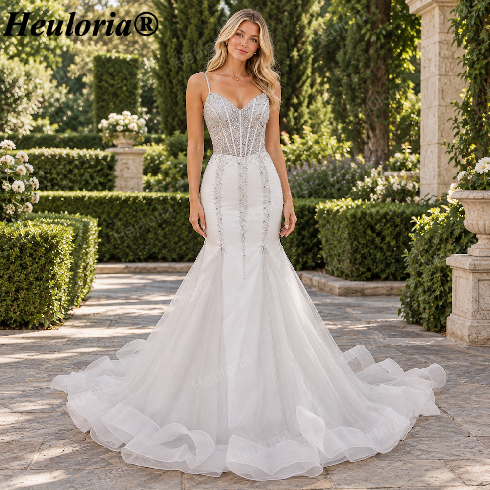 HEULORIA Sweetheart Lace Beaded Mermaid Evening Dress ME-606 Imagen principal del producto