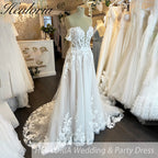 HEULORIA  a line Wedding Dress 3D flower Lace bridal dress off shoulder Customized AL-964