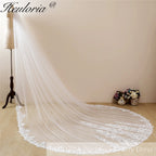 Cathedral Wedding Veil Lace bridal veil with Metal Comb Length 300cm width 300cm for Bride VL-131