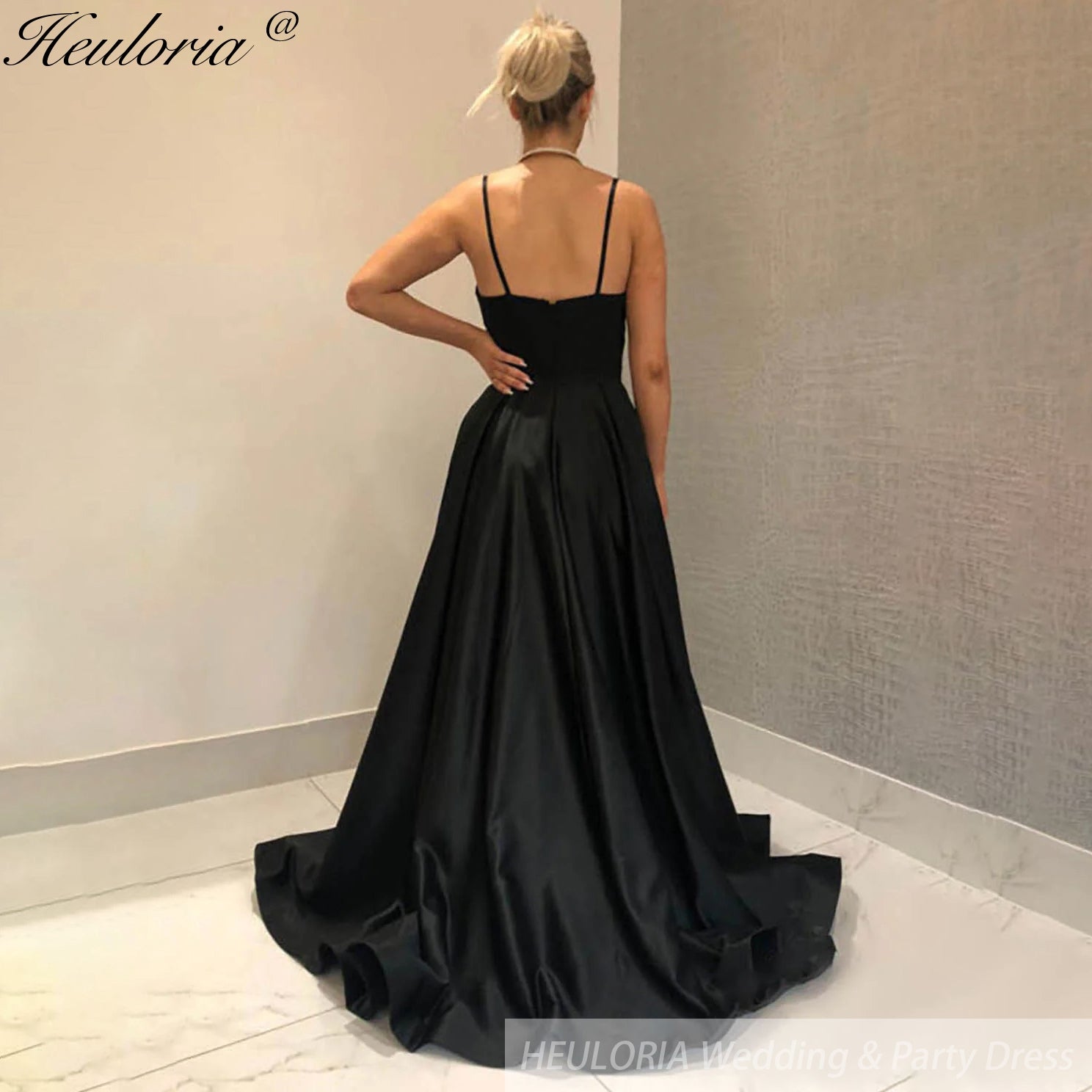 Customized Side Slit A-Line Evening Dress Prom Dress Royal Blue Spaghetti Straps Sweetheart Sexy Vestidos De Fiesta De Noche