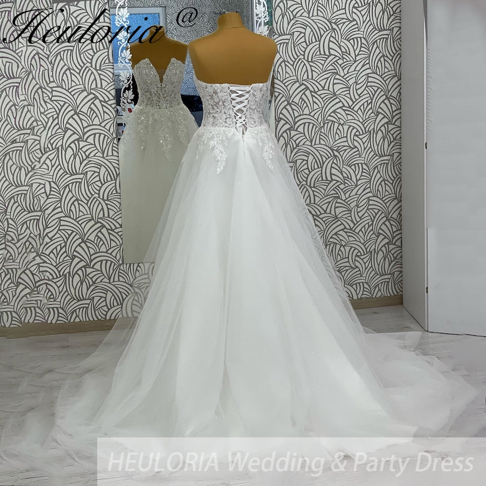 elegant A line wedding dress Sweetheart lace beading bride dress Robe De Mariee Wedding Bride Dress long train AL-1034