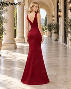 heuloria-V-Neck Satin Mermaid Evening Dress with Cascading Ruffle and Slit-ed-10
