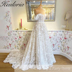 HEULORIA  a line Wedding Dress 3D flower Lace bridal dress  off shoulder Customized AL-811