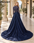 heuloria-Long Sleeve Sequin Evening Dress with Overskirt and Train-ed-58-2