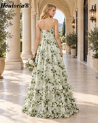 heuloria-Ivory Green Floral Corset Maxi Dress with Ruffle Hem-ed-549