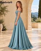 HEULORIA Ethereal Beaded Lace Tulle A-Line Prom Dress with Spaghetti Straps and Illusion Bodice ED-501