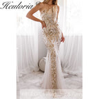 New Sexy Gold mermaid evening dresses one shoulder dresses for women party vestidos de fiesta robe de soiree de mariage