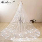 Cathedral Wedding Veil Lace bridal veil with Metal Comb Length 300cm width 300cm for Bride VL-129