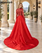 heuloria-Long Sleeve Sequin Evening Dress with Overskirt and Train-ed-58-2
