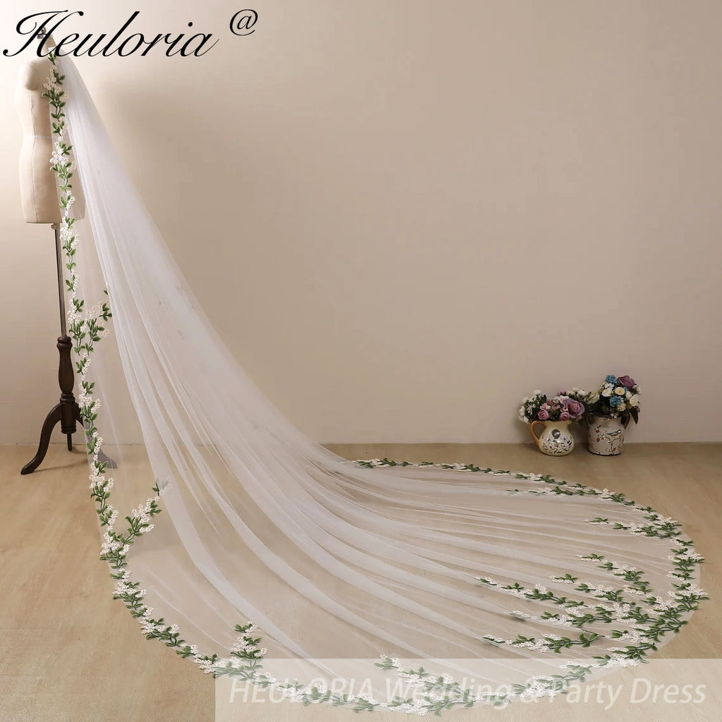 Cathedral Wedding Veil Lace bridal veil with Metal Comb Length 300cm width 300cm for Bride VL-104