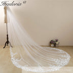 Cathedral Wedding Veil Lace bridal veil with Metal Comb Length 300cm width 300cm for Bride VL-122