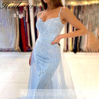 New Mermaid Sexy Prom Dresses Long for Applique with Detachable Train Formal Evening Dress Party Birthday Gowns Customized Made