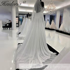 HEULORIA Beach Lace Bodice Chiffon Boho Off the Shoulder Wedding Dress Halter Neckline Bridal Gowns for Women Robe De Mariee AL-916