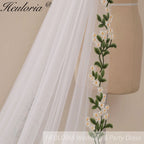 Cathedral Wedding Veil Lace bridal veil with Metal Comb Length 300cm width 300cm for Bride VL-104