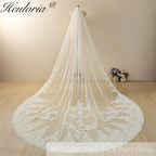 Cathedral Wedding Veil Lace bridal veil with Metal Comb Length 300cm width 300cm for Bride VL-110